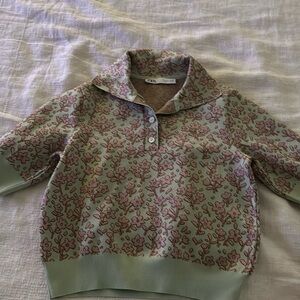 Zara pink and green polo